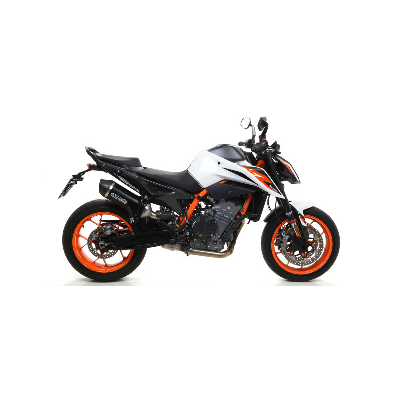 Arrow Race-Tech Aluminum "Dark" Silencer with Carbon End Cap - 2020+ KTM 890 Duke R