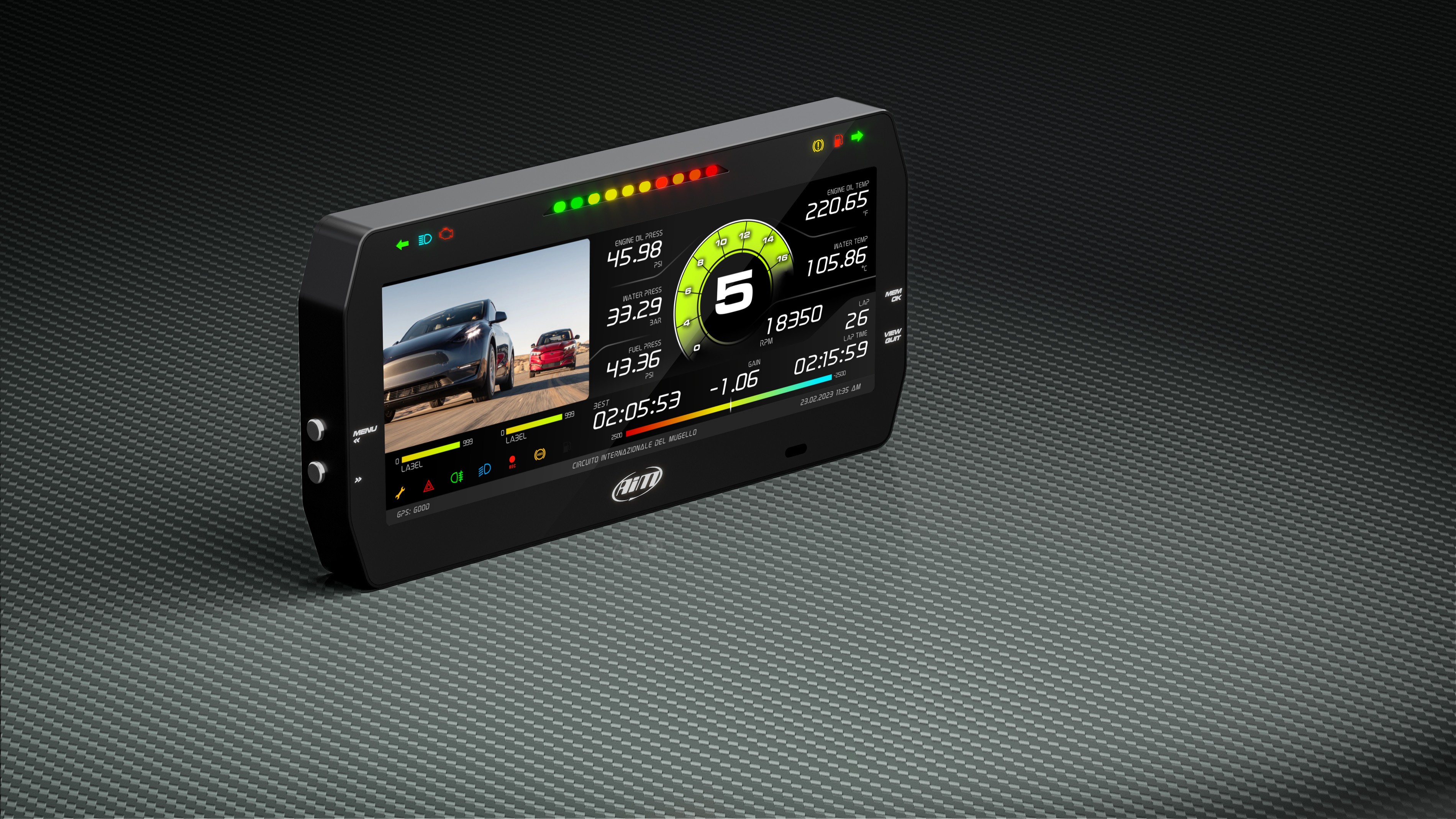 AIM Sports MXT 1.3 + GPS09c | 10" Color TFT Dash Logger GPS