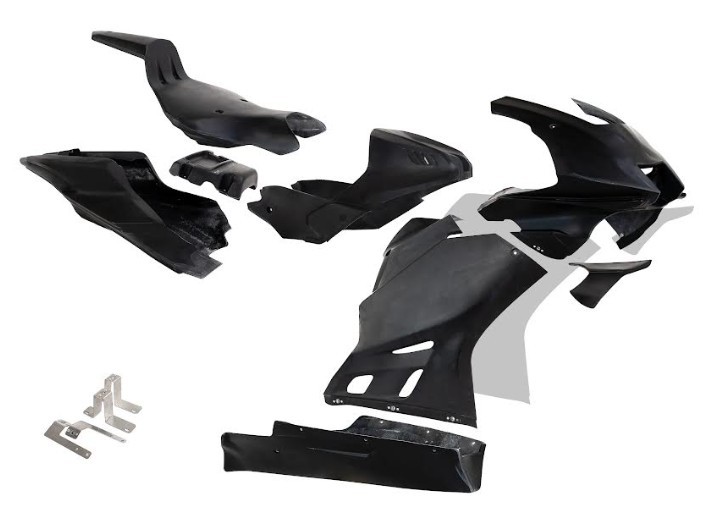 ITR Racing Parts Fiberglass Bodywork | Full Set | Black | Yamaha R9 (2024-2025)