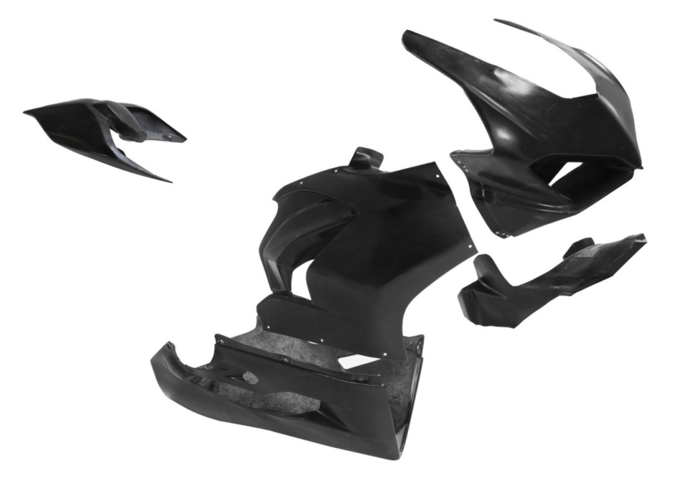 ITR Racing Parts Fiberglass Bodywork | Full Set | Black | Ducati Panigale V2