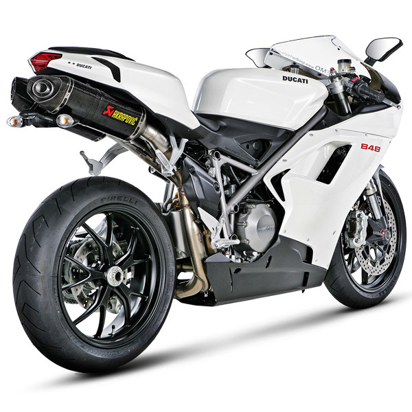 Akrapovic Racing Carbon Fiber Slip On Mufflers 08-13 Ducati 848 / EVO