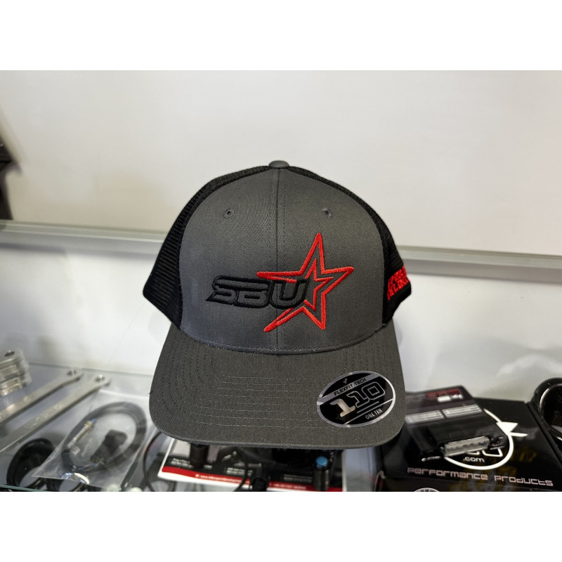 Superbike Unlimited FlexFit 110M Mesh Hat - Black / Red / Grey