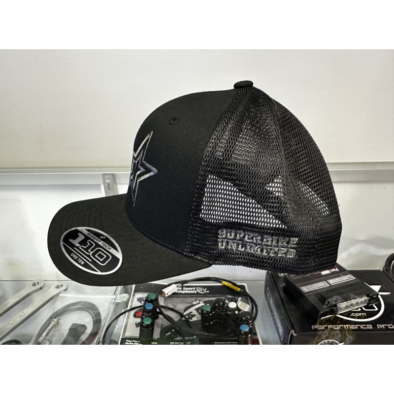 Superbike Unlimited FlexFit 110M Mesh Hat - Black / Grey