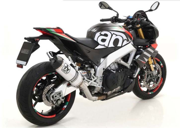 Arrow Race-Tech Approved Titanium Silencer with Carbon End Cap - 2019-2020 Aprilia Tuono V4 1100