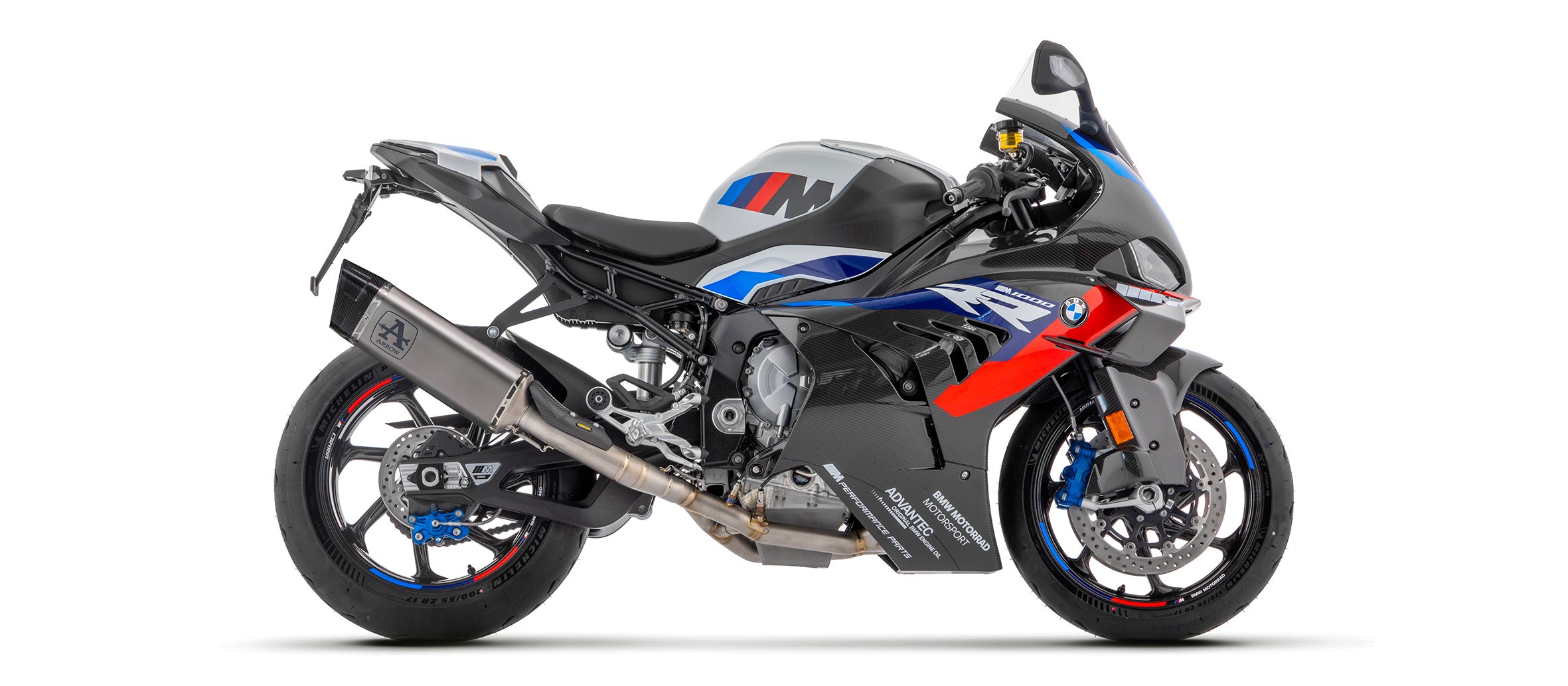 Arrow Competition Evo Full Titanium Exhaust System w/ dB Killer + Carbon End Cap - 2020-2023 BMW M1000RR