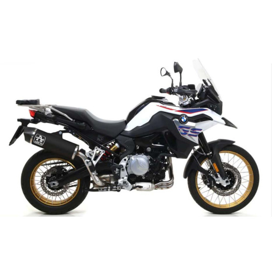 Arrow Maxi Race-Tech Aluminum "Dark" Silencer with Carbon End Cap - 2018-2020 BMW F 850 GS Arrow Maxi Race-Tech Aluminum "Dark" Silencer with Carbon End Cap - 2018-2020 BMW F 850 GS