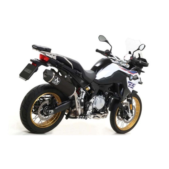 Arrow Maxi Race-Tech Aluminum "Dark" Silencer with Carbon End Cap - 2018-2020 BMW F 850 GS Arrow Maxi Race-Tech Aluminum "Dark" Silencer with Carbon End Cap - 2018-2020 BMW F 850 GS