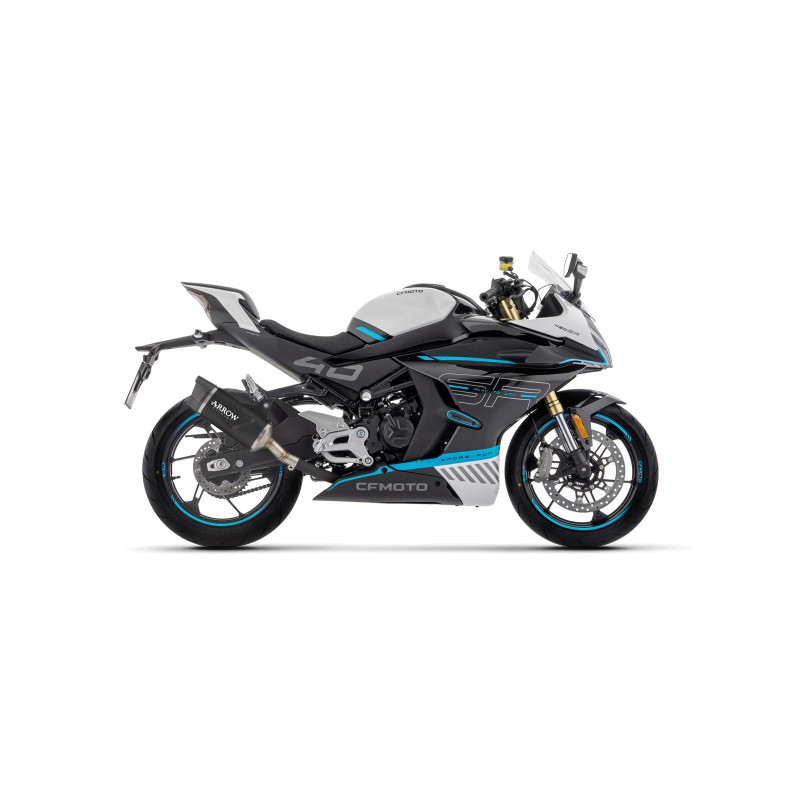 Arrow Indy Race EVO Aluminum DARK silencer exhaust with CF cap| CF Moto 450 NK / SR (2023-2024)
