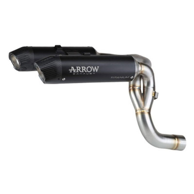 Arrow Racing DARK Titanium Round-Sil Racing Silencers (Left + Right) | Ducati | Hypermotard V2 / SP (2026)