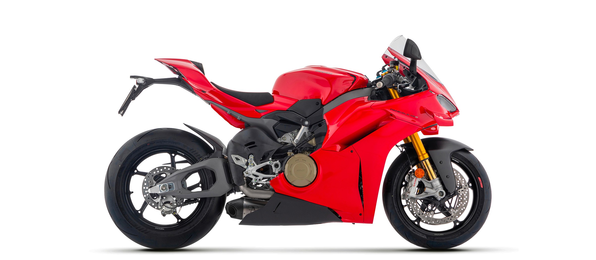 Arrow Racing Works Titanium DARK Exhaust System with CF End Caps | Ducati Panigale V4 / V4S (2025) Arrow Racing Works Titanium DARK Exhaust System with CF End Caps | Ducati Panigale V4 / V4S (2025)