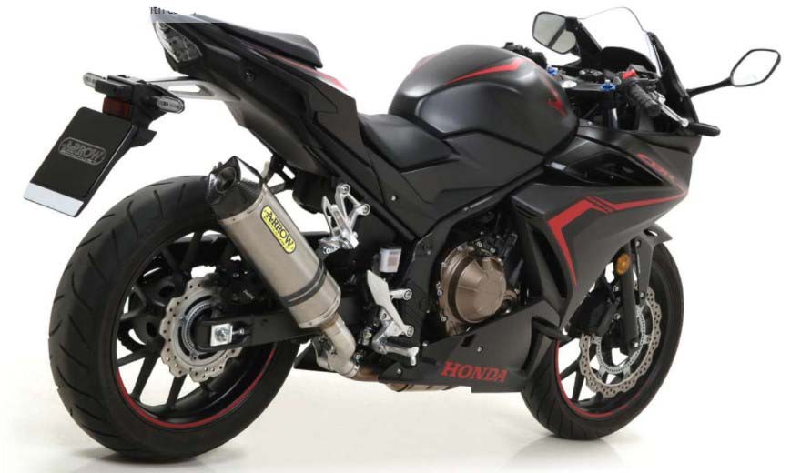 Arrow Race-Tech Titanium Silencer with Carbon End Cap - 2019-2020 Honda CBR 500 R