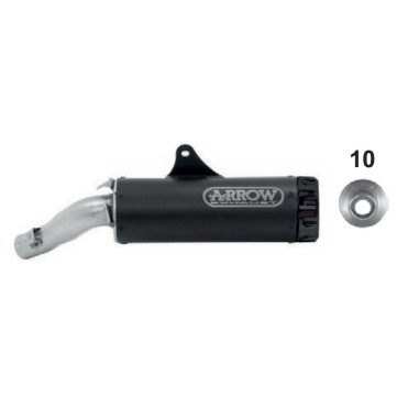 Arrow Rebel Silencer with Aluminum "Dark" End Cap- 2020 Honda CMX 500 Rebel