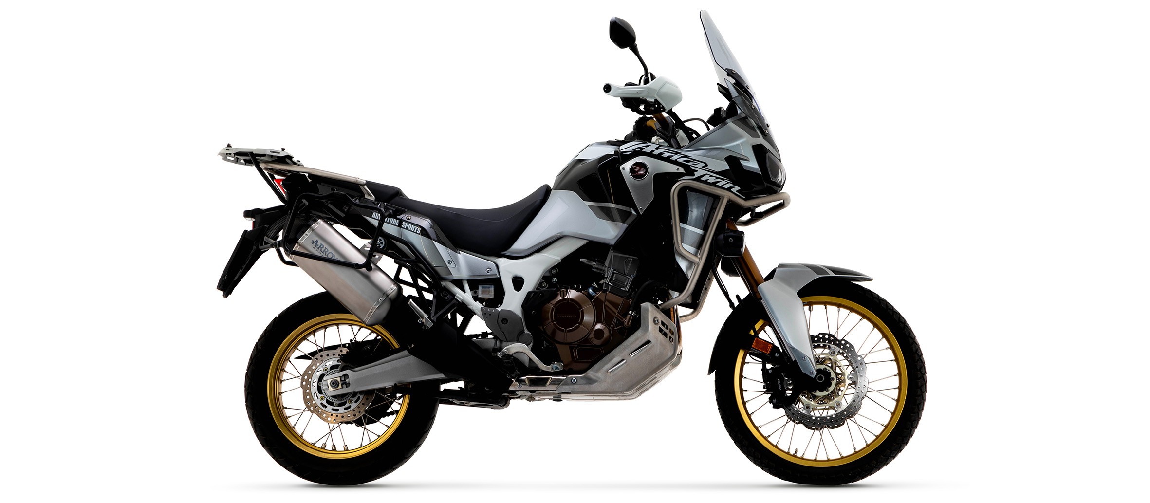Arrow Sonora Titanium Silencer with Carbon End Cap - 2018 - 2019 Honda Africa Twin Adventure Sports