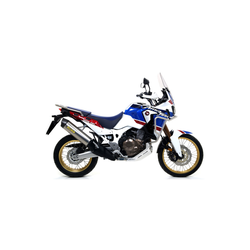 Arrow Maxi Race-Tech Titanium Slip on (w/ Carbon Fiber End Cap) for 2018-2019 Honda CRF1000L Africa Twin Arrow Maxi Race-Tech Titanium Slip on (w/ Carbon Fiber End Cap) for 2018-2019 Honda CRF1000L Africa Twin