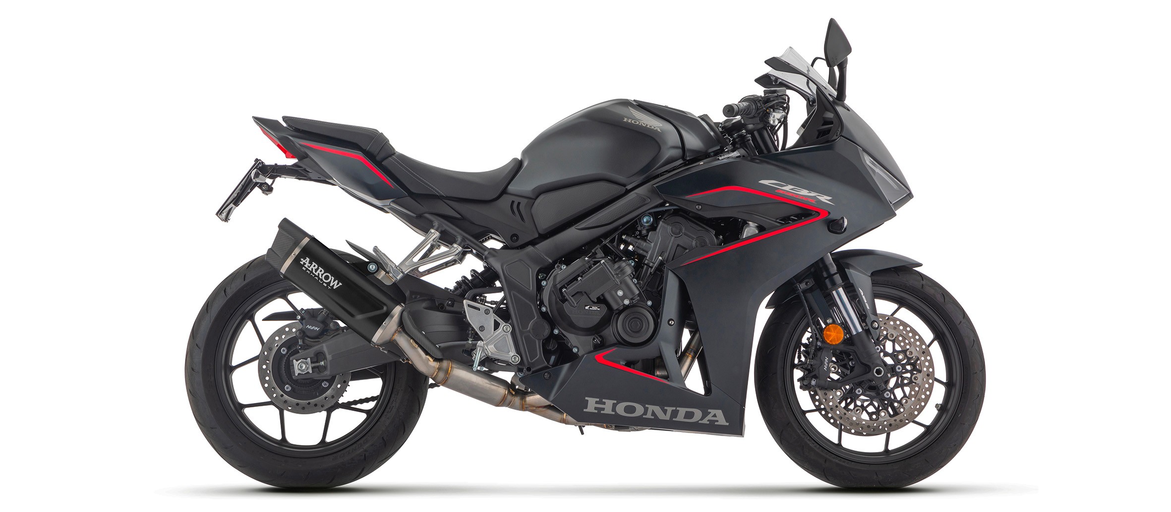 Arrow Full Exhaust System with Indy Race EVO Aluminum DARK Silencers - Honda CBR650 R (2024)
