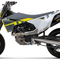 Arrow Race-Tech Aluminum "Dark" Slip on Muffler (w/ link pipe) - 2021 - 2022 Husqvarna 701 Enduro / Supermoto / 2019+ KTM 690 SMC R