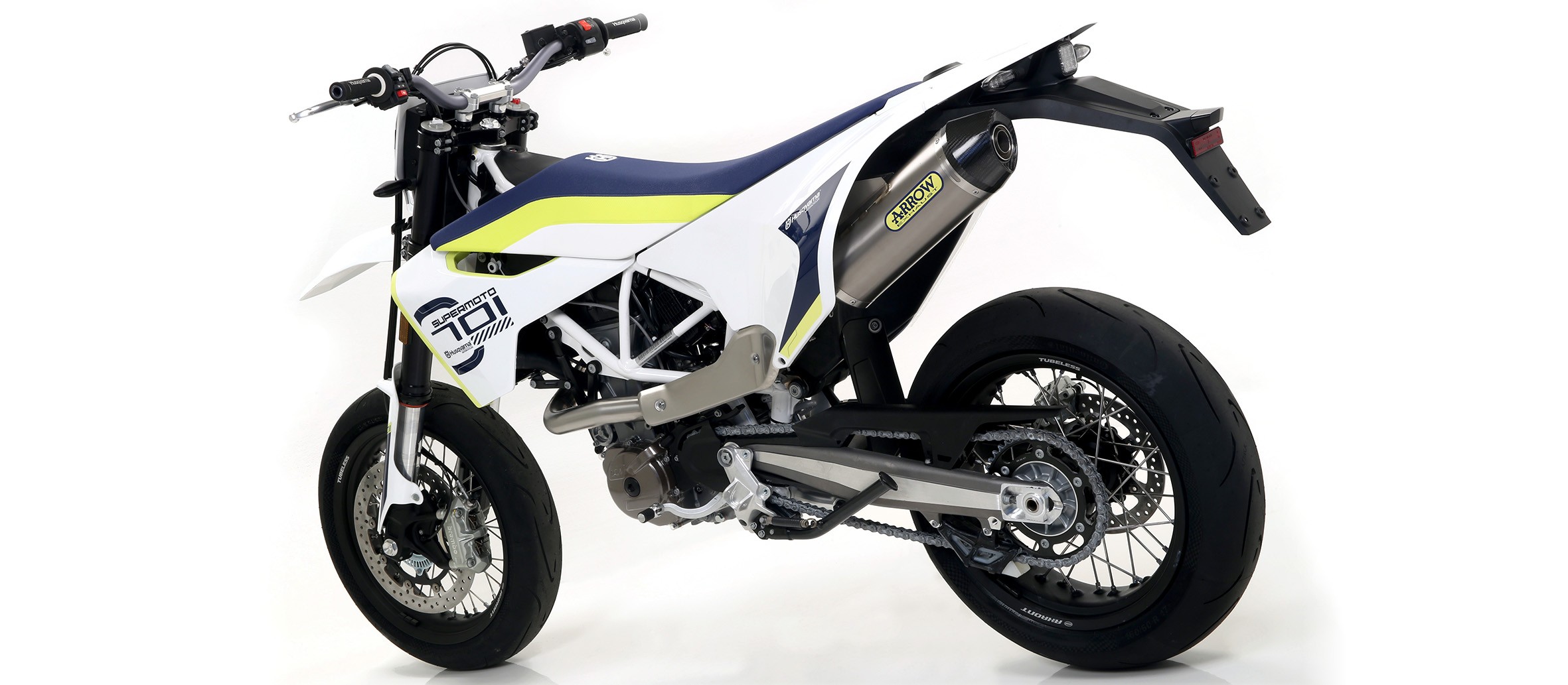Arrow Race-Tech Titanium Slip on Muffler (w/ link pipe) - 2017-2019 Husqvarna 701 Enduro / Supermoto