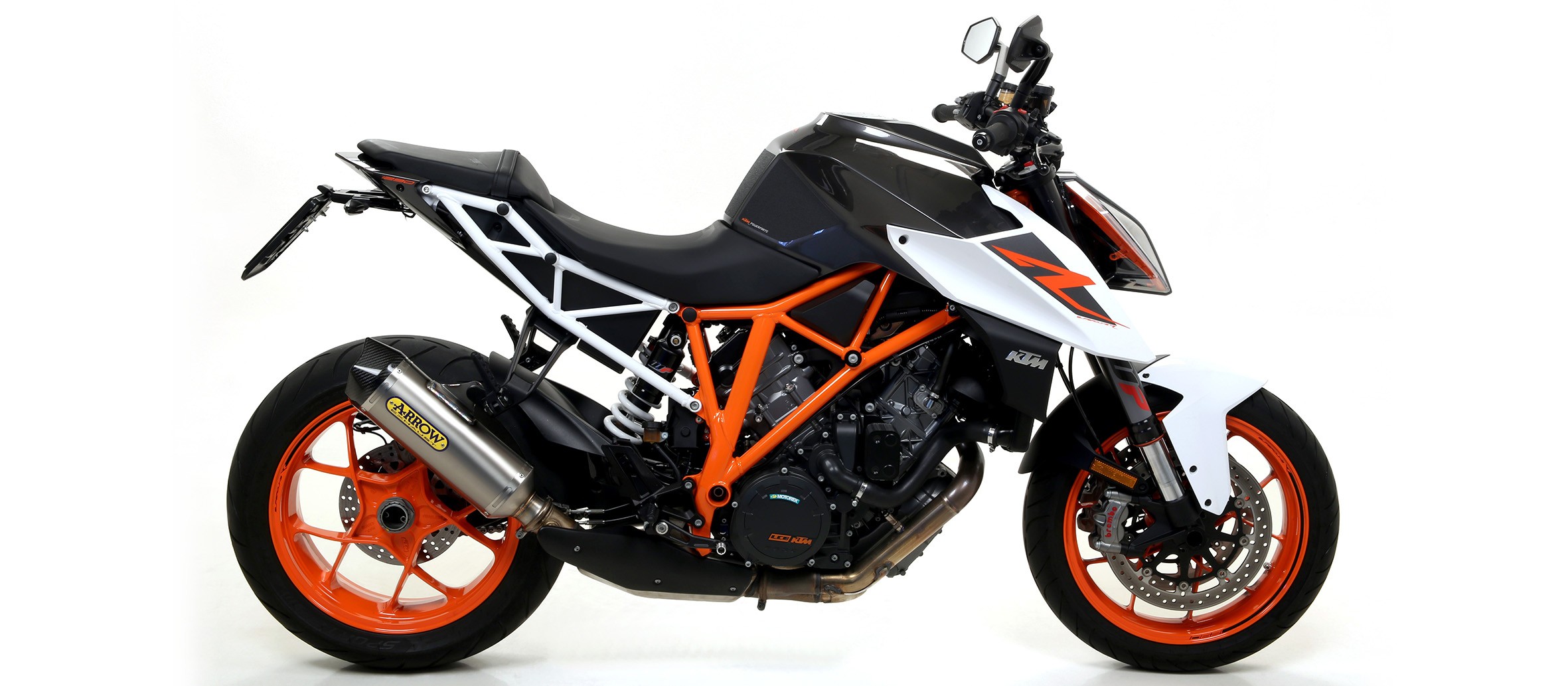 Arrow Race-Tech Titanium Slip On Muffler w/ Carbon Fiber End Cap - 2014-2019 KTM SuperDuke R 1290