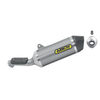 Arrow Race-Tech Aluminum "Dark" Silencer with Carbon End Cap - 2020+ KTM 890 Duke R