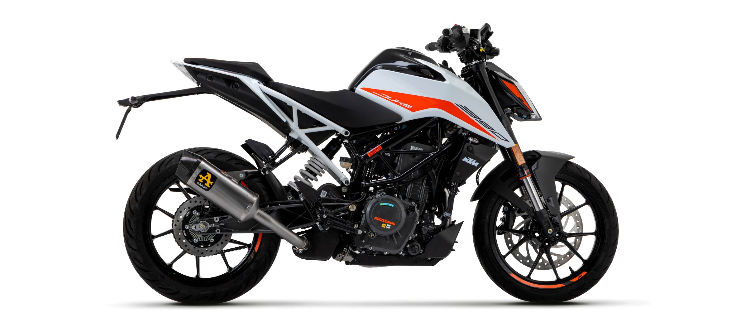 Arrow Indy Race titanium silencer with carby end cap - KTM Duke 390 (2021-2022)