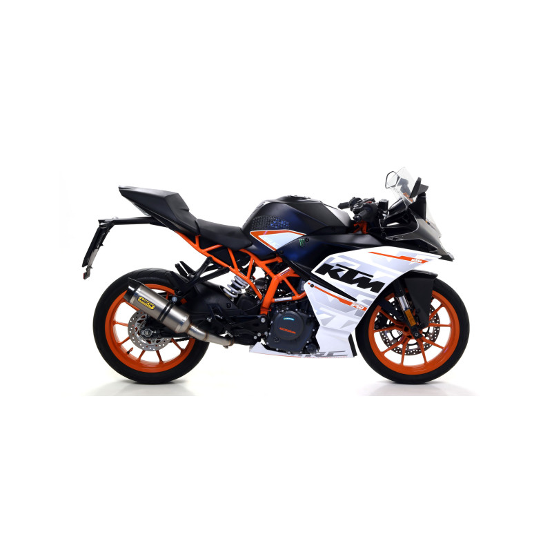 Arrow Thunder Titanium Slip On Muffler w/ Carbon Fiber End Cap - 2017-2019 KTM RC390