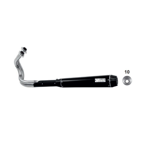 Arrow Full System Rebel with Carbon Fiber Rear End Cap - 2014-16 Kawasaki Vulcan S 650