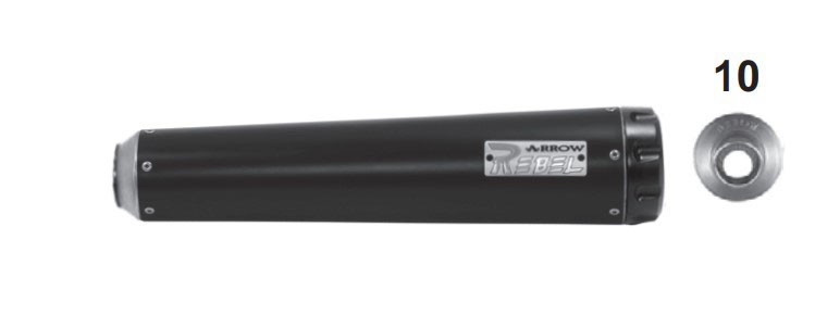 Arrow Rebel Silencer with Aluminum "Dark" End Cap - 2017-20 Vulcan S 650 / Vulcan S 650 Café