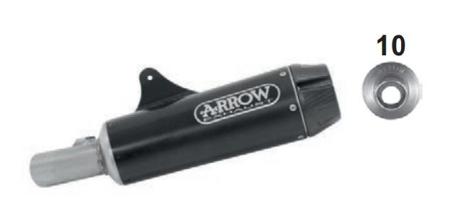 Arrow Rebel Silencer with Aluminum "Dark" End Cap - 2017-20 Kawasaki Z900RS