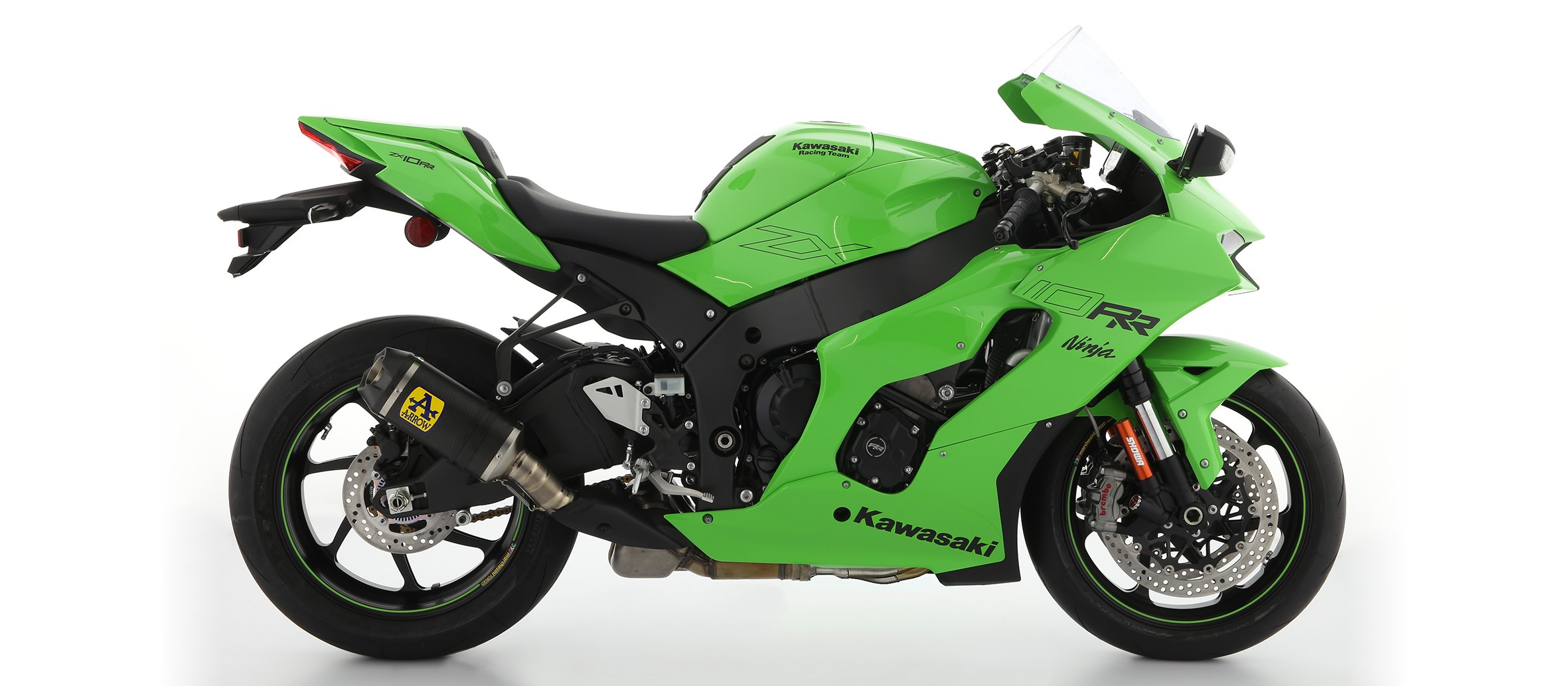 Arrow Indy Race Carbon Fiber Slip-On Exhaust (w/ Carbon Fiber End Cap) - 2021+ Kawasaki Ninja ZX-10R / ZX-10RR