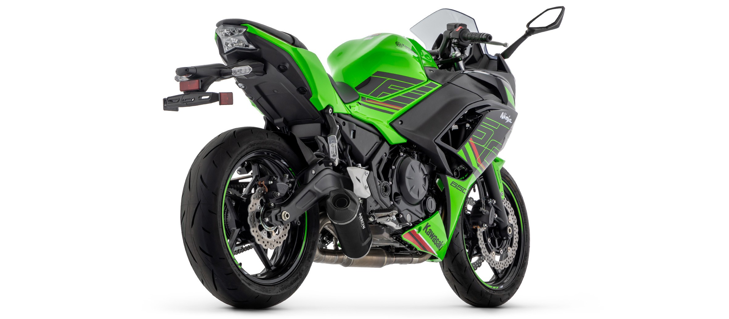 Arrow Racing Full Exhaust System with EVO aluminum DARK silencers | Kawasaki Ninja 650 (2023-2024)