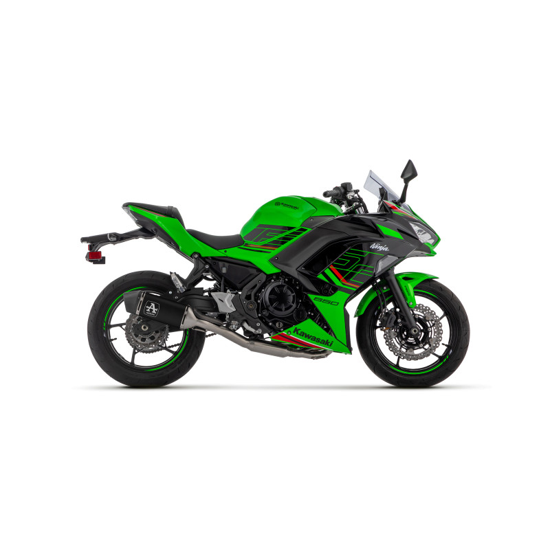 Arrow Full RACE Exhaust System with Veloce Aluminum "DARK" silencer | Kawasaki | Ninja 650 (2024-2026)