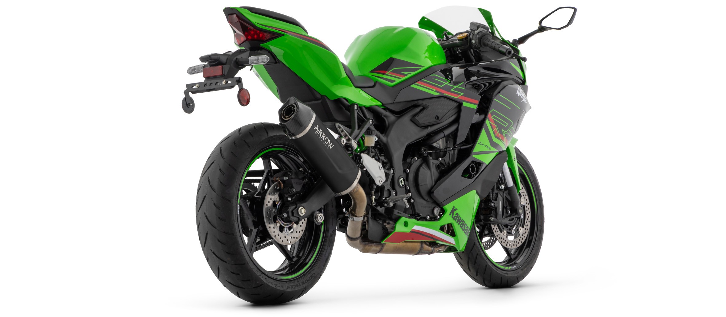 Arrow Indy Race EVO Aluminum "Dark" Exhaust Silencer w/ CF end cap | Kawasaki ZX-4RR (2024)