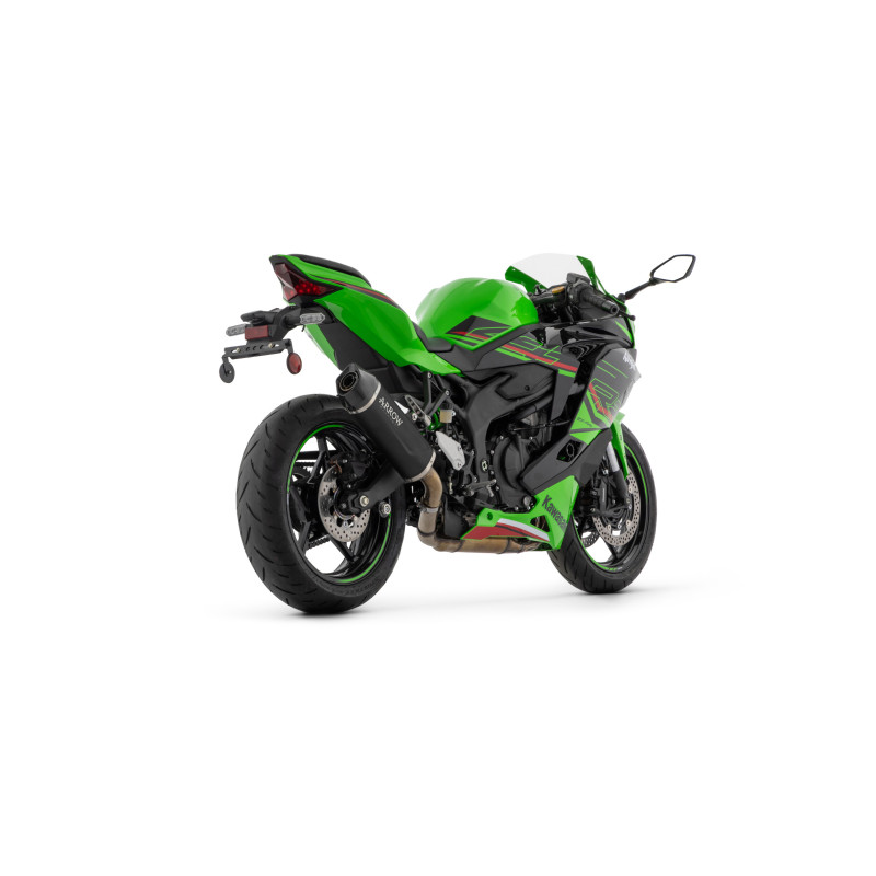 Arrow Indy Race EVO Aluminum "Dark" Exhaust Silencer w/ CF end cap | Kawasaki ZX-4RR (2024) Arrow Indy Race EVO Aluminum "Dark" Exhaust Silencer w/ CF end cap | Kawasaki ZX-4RR (2024)