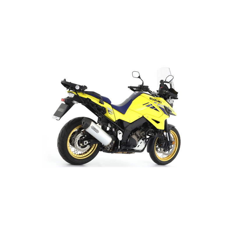 Arrow Maxi Race-Tech Aluminum Slip-On Exhaust w/ CF end cap - Suzuki V-Strom 1050 (2020-2023) Arrow Maxi Race-Tech Aluminum Slip-On Exhaust w/ CF end cap - Suzuki V-Strom 1050 (2020-2023)