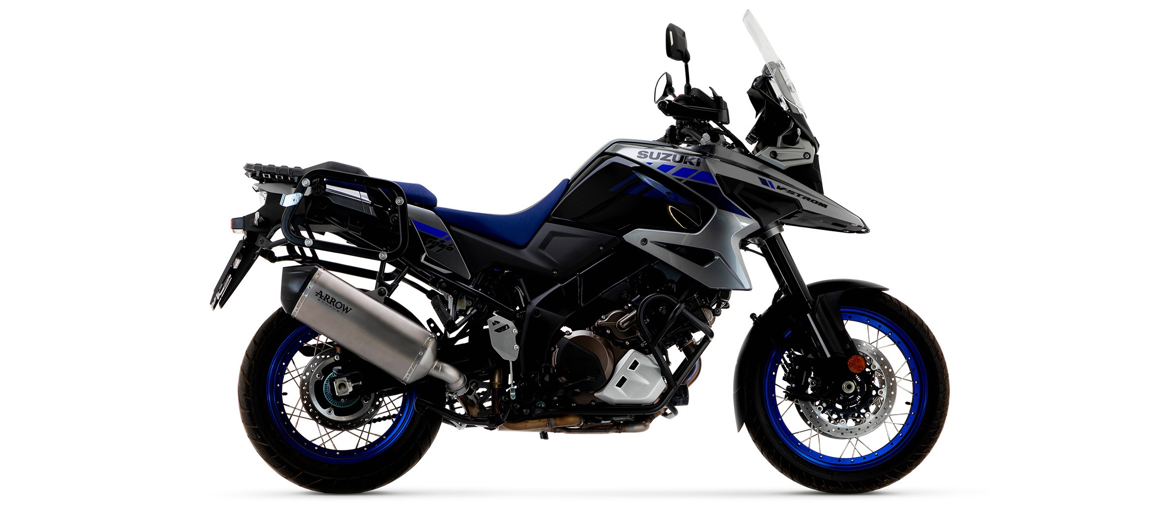 Arrow Maxi Race -  Sonora Titanium " Dark"  Silencer With Carbon End Cap- 2020 - 2021 Suzuki V-Strom 1050