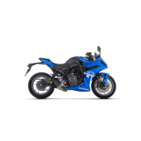 Arrow Racing Works DARK Titanium Full Exhaust System with CF End Caps | Suzuki GSX-8 R/S (2024-2025)