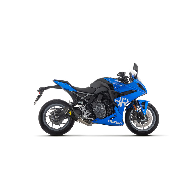 Arrow Racing Works DARK Titanium Full Exhaust System with CF End Caps | Suzuki GSX-8 R/S (2024-2025)