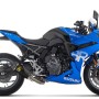 Arrow Racing Works DARK Titanium Full Exhaust System with CF End Caps | Suzuki GSX-8 R/S (2024-2025)