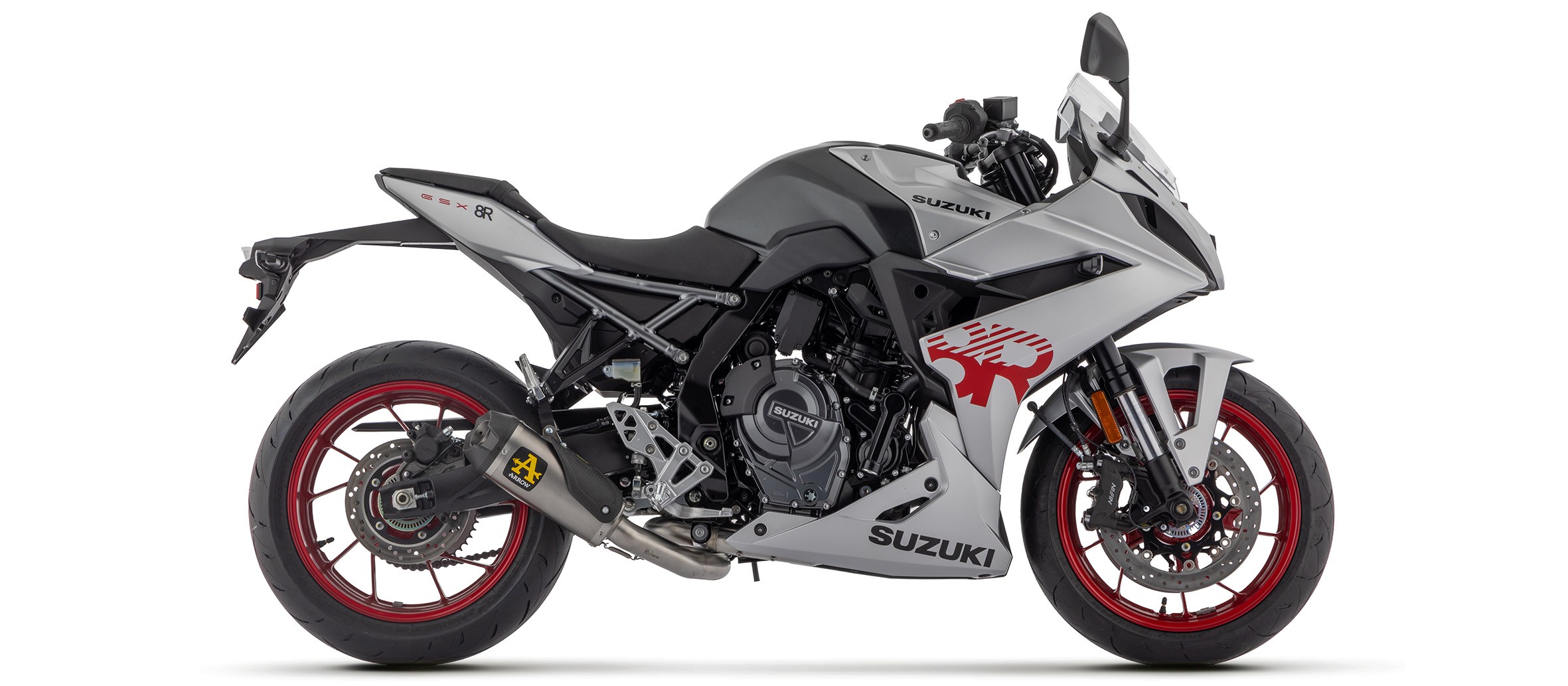 Arrow Racing Works Full Titanium Exhaust System with CF End Caps | Suzuki GSX-8R (2023-2024)