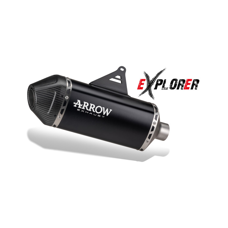Arrow Racing Full Exhaust System with DARK Explorer Aluminum Silencer | KTM | 690 Enduro R / SMC-R (2025-2026)