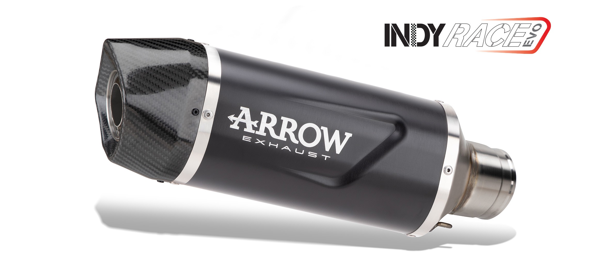 Arrow Indy Race EVO Aluminum "Dark" Silencer w/ CF endcap -  KTM RC 390 (2022-2023)