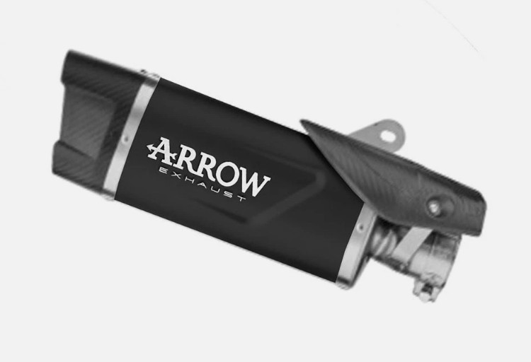 Arrow Indy Race EVO "Dark" aluminum Exhaust Silencer w/ CF End Cap | Yamaha R1 (2015-2025)