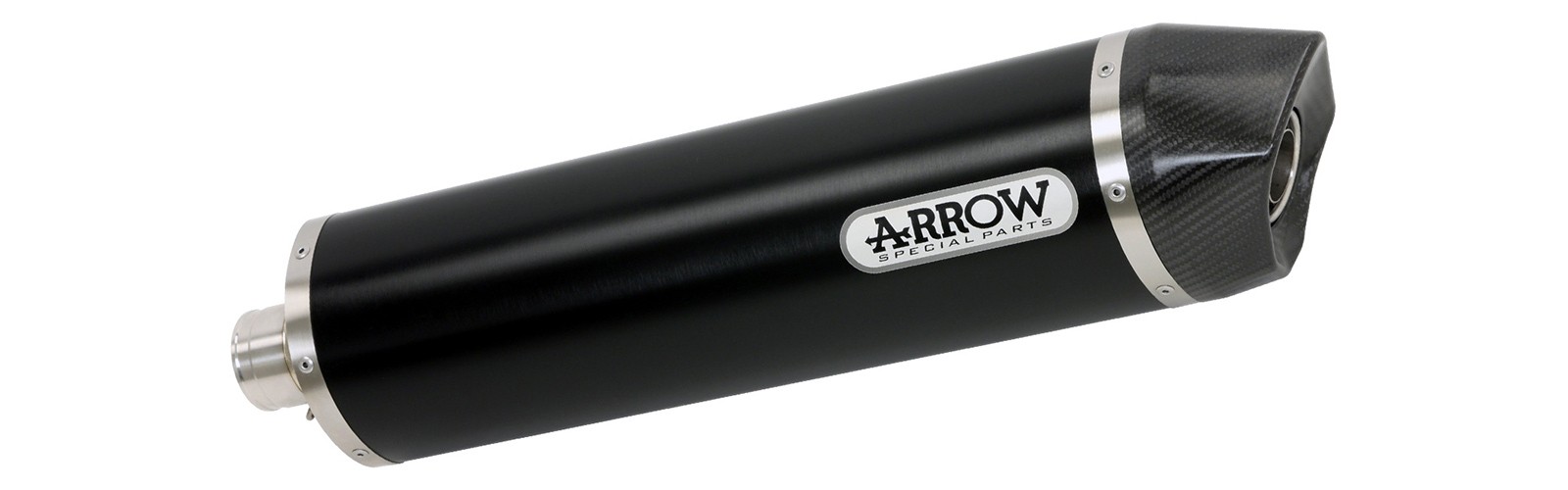 Arrow Maxi Race-Tech Aluminum DARK Slip-On Exhaust w/ CF end cap - Suzuki V-Strom 1050 (2020-2023)