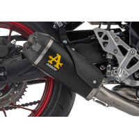Arrow Racing Works DARK Nichrom Slip On Exhaust System with CF End Caps | Suzuki GSX-8 R/S (2023-2025)