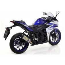 Arrow Thunder Titanium Slip On Muffler w/ Carbon Fiber End Cap for 2015-2018 Yamaha YZF-R3 Arrow Thunder Titanium Slip On Muffler w/ Carbon Fiber End Cap for 2015-2018 Yamaha YZF-R3