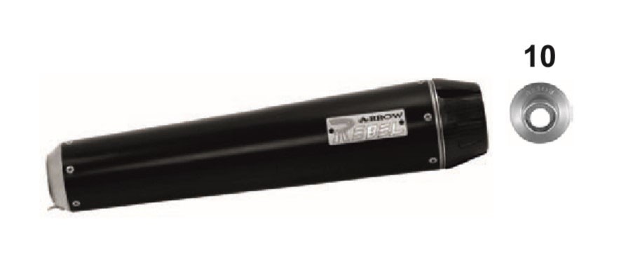 Arrow Rebel Silencer with Aluminum "Dark" End Cap - 2017-20 Yamaha SCR 950