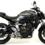 Arrow Thunder Low Mount Full Exhaust System with Titanium Canister / Carbon End Cap - Yamaha FZ-07 / MT-07