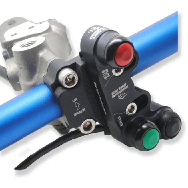 Bike Sport Developments - 3 Function Switch - Brake Mount | Stop / Run Start/ Select | Kawasaki ZX-4RR (2023) Bike Sport Developments - 3 Function Switch - Brake Mount | Stop / Run Start/ Select | Kawasaki ZX-4RR (2023)