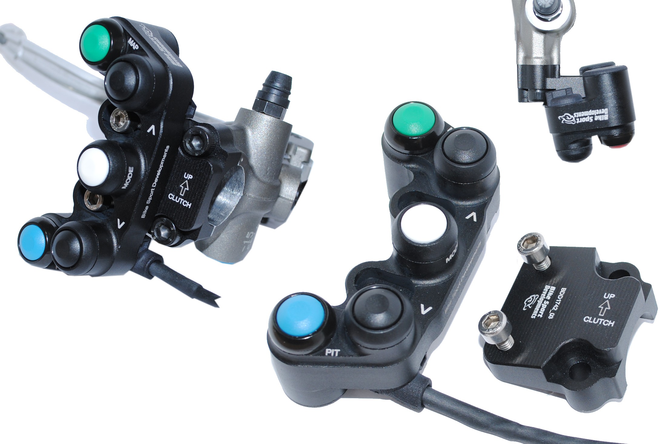 Bike Sport Developments - New Style Mount Yamaha 2015+ YZF-R1 / R1M / R1S Left Side Button Pod - Plug and Play - YEC HARNESS / ECU