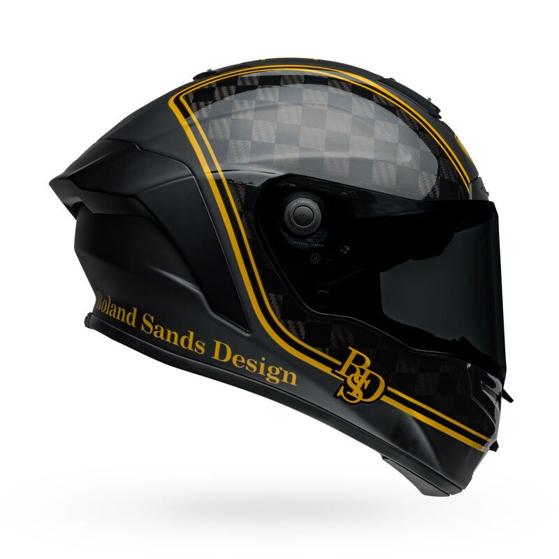 Bell Race Star Flex DLX Carbon Fiber Helmet - Roland Sands Matte Black / Gloss Black / Gold